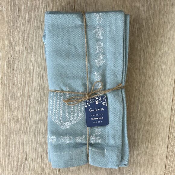 Sur La Table Other - New Sur La Table Hanukkah Napkins Set of 4 20"x20" Cotton nwt